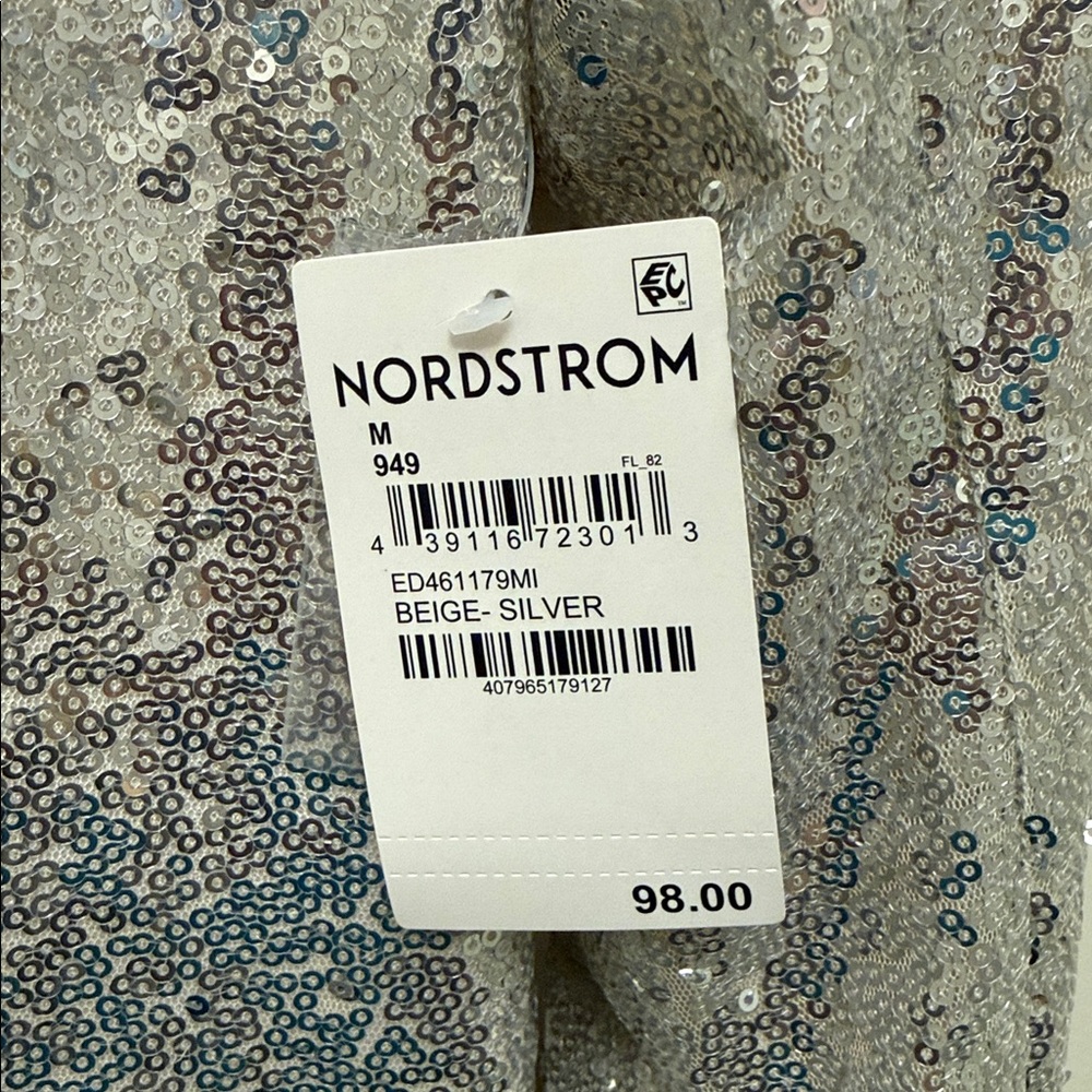 NWT Open Edit Silver Sequin Blazer Jacket NWT - image 3